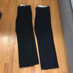A pair of 32 x 30 Emerson banana republic chinos, one black one dark navy